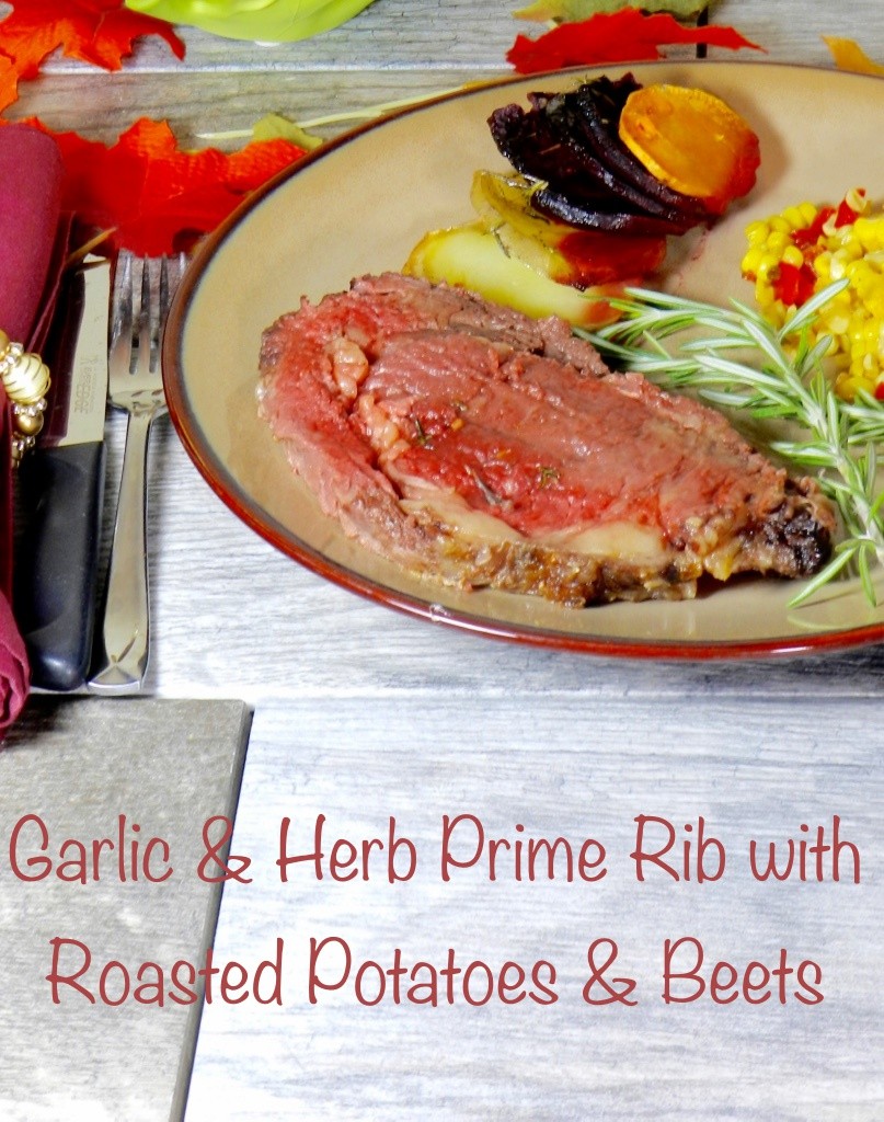 Garlic & Herb Prime Rib and Roasted Potatoes & Beets