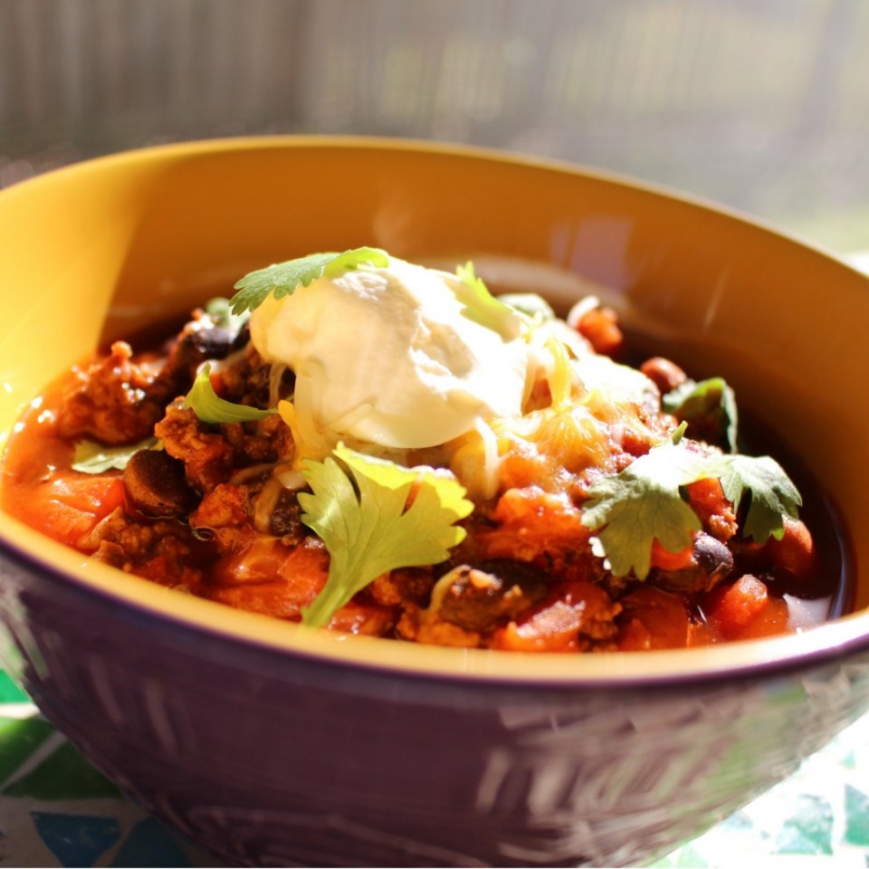 Hearty Chili with Beef Beans and Roasted Red Pepper Chili